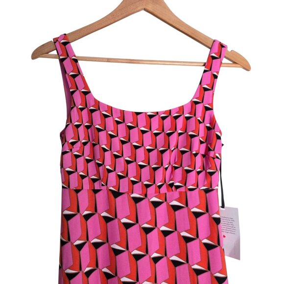Women's - DVF for Target 90's Shift Pink Modern Geo Mini Dress, Size 00 - Picture 4 of 10